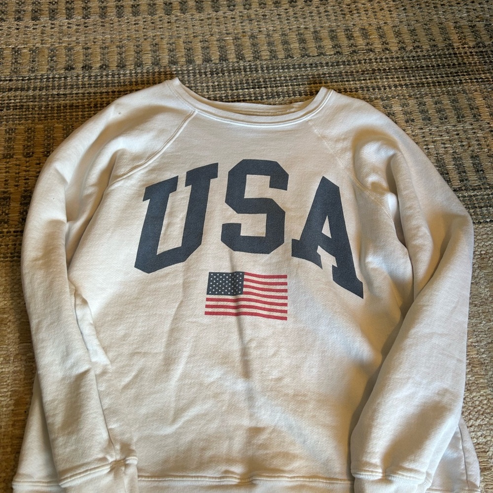 Free People USA Graphic Sweater - Cream